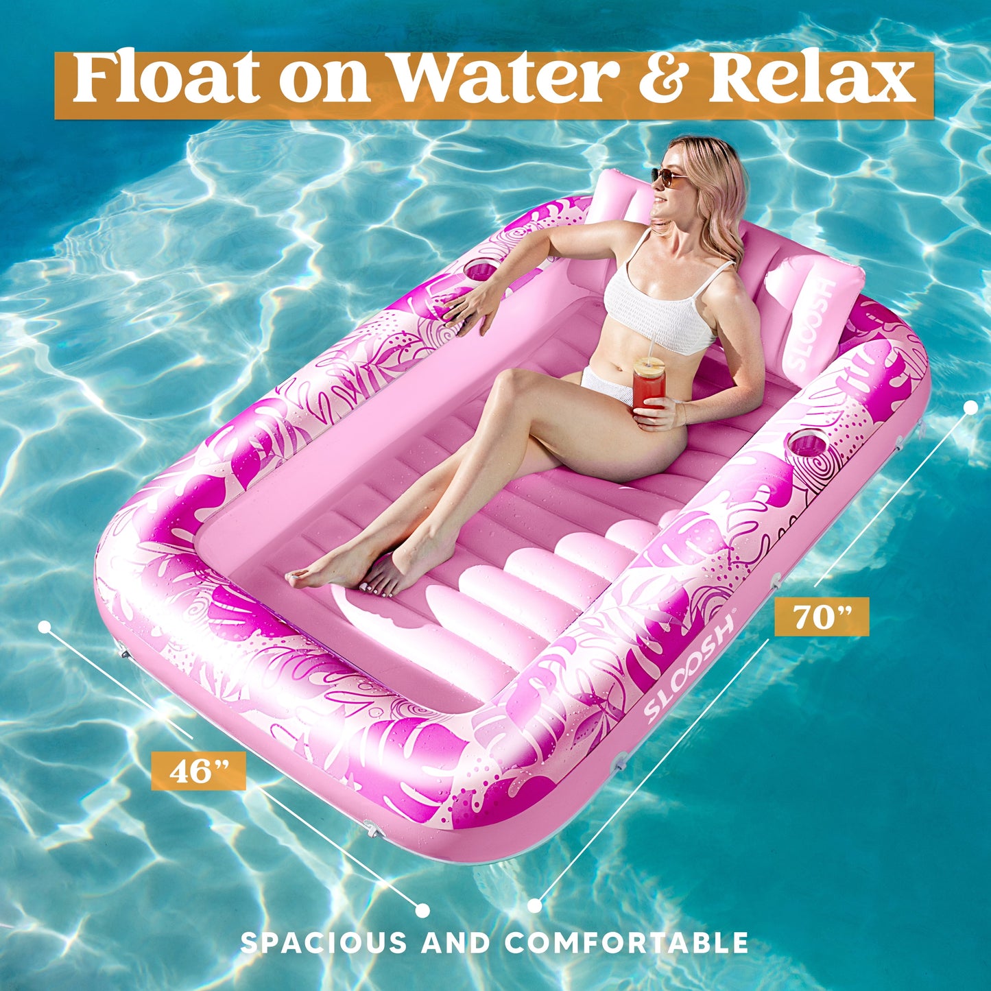 Indulge in Ultimate Comfort with the 70" x 46" Inflatable Tanning Pool Lounger Float – Perfect for Relaxation and Fun in the Sun for Kids and Adults