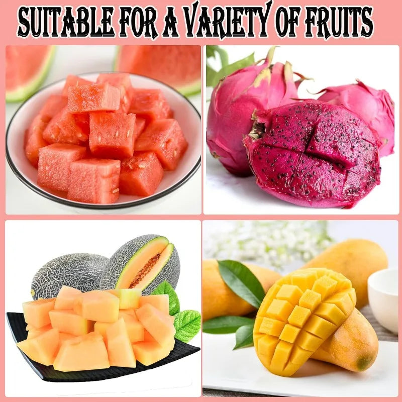Effortlessly Slice and Serve with the 2-in-1 Stainless Steel Watermelon Fork and Cutter Tool - Perfect for Fruit Salad Lovers!