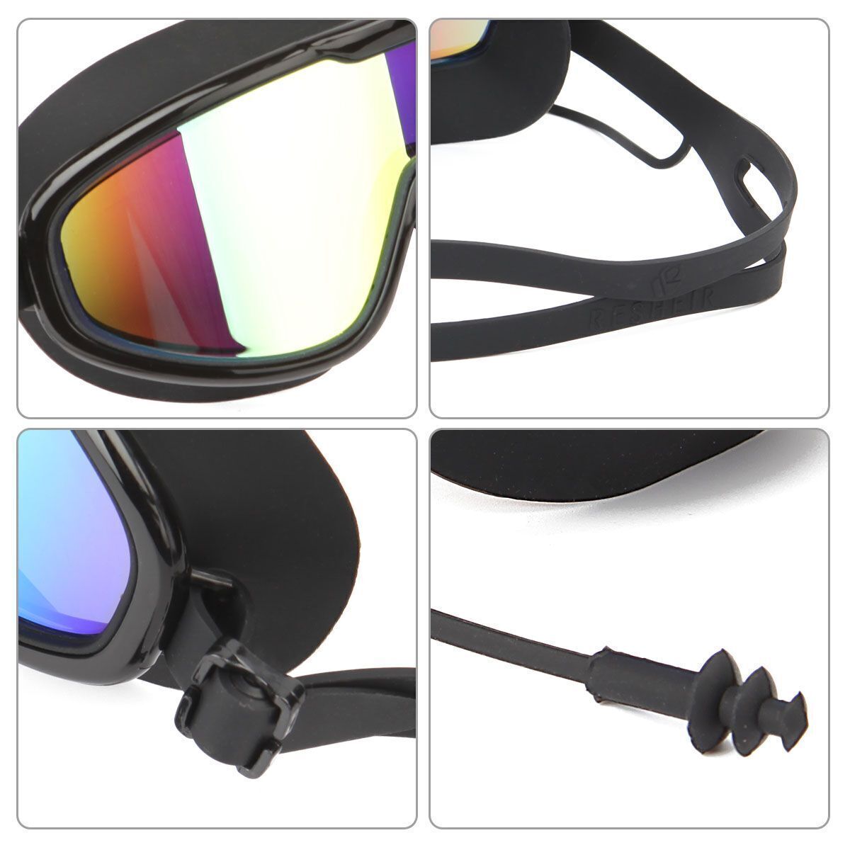 High-Performance Waterproof Swimming Goggles with UV Protection and Earplugs for Men, Women, and Kids