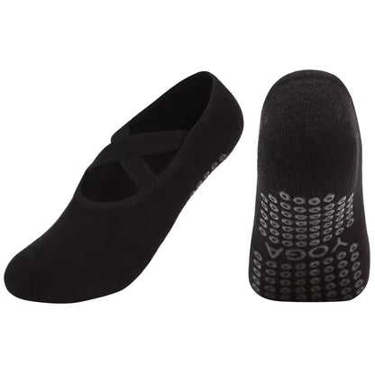 Women's Breathable Yoga Socks with Non-Slip Silicone Bands - Ideal for Pilates, Ballet Dance, Fitness, & Workout. Cotton Style.