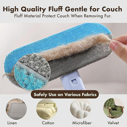 【4 in 1】Pet Hair Removal Tool, Lint Cleaner for Dog & Cat Hair, Gently Effective on Furniture, Carpets, Clothing, Bedding, Cat/Dog Hair Remover with Extra Long Handle & Multi-Functional, Reusable, Washable Brush Pet Hair Removal Tool