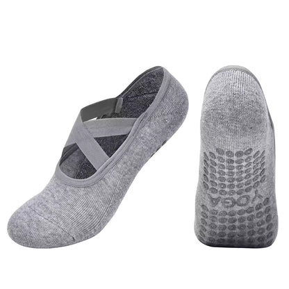 Women's Breathable Yoga Socks with Non-Slip Silicone Bands - Ideal for Pilates, Ballet Dance, Fitness, & Workout. Cotton Style.