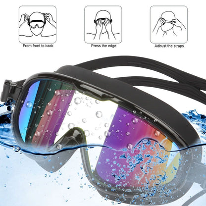 High-Performance Waterproof Swimming Goggles with UV Protection and Earplugs for Men, Women, and Kids