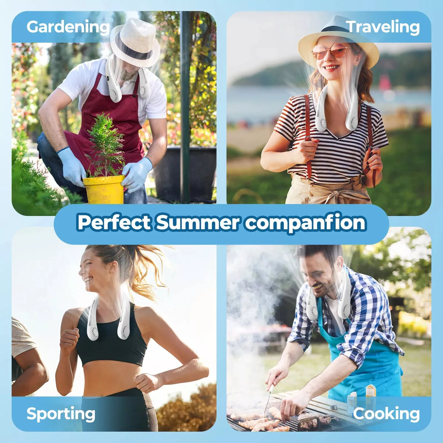 Portable Hanging Neck Fan with USB Cooling | Mini Air Conditioner