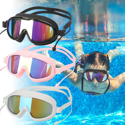 High-Performance Waterproof Swimming Goggles with UV Protection and Earplugs for Men, Women, and Kids