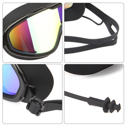 High-Performance Waterproof Swimming Goggles with UV Protection and Earplugs for Men, Women, and Kids